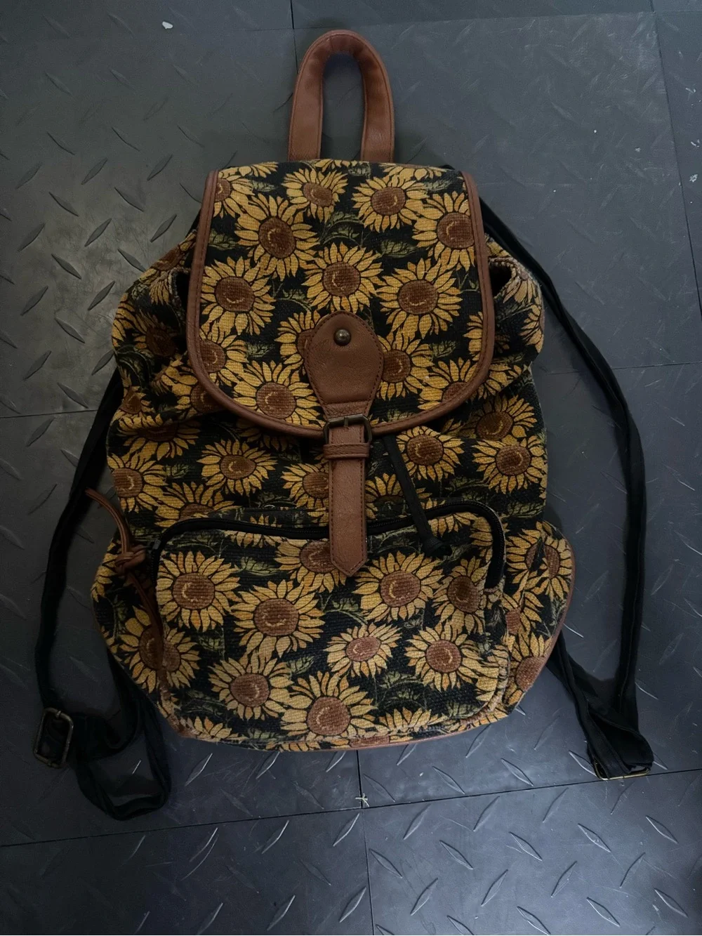 🌻Y2K Mossimo Sunflower Print Standard Size Festival Boho Backpack Bag